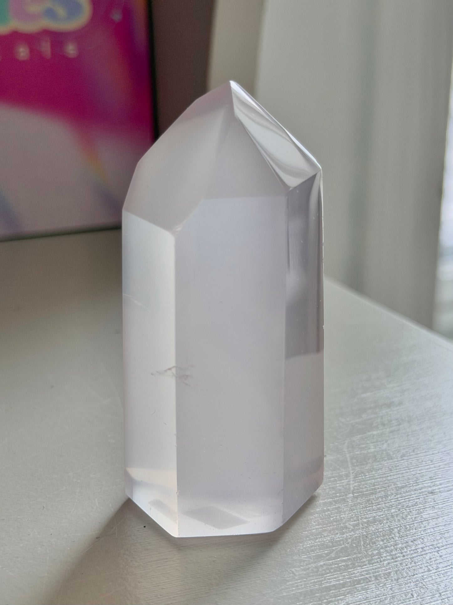 Jelly pink rose quartz tower
