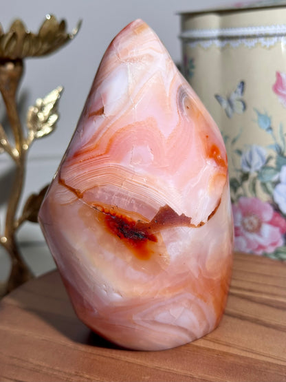 Pink and peachy carnelian flame