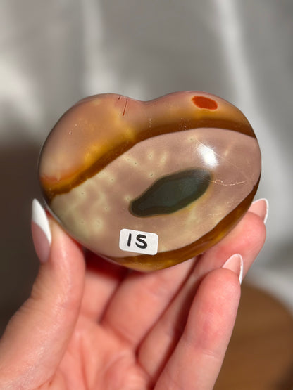 Pink polychrome jasper heart