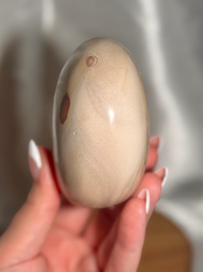 Pale pink polychrome jasper freeform *natural cracks