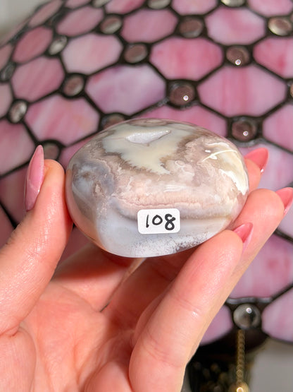 Flower agate x pink amethyst flame