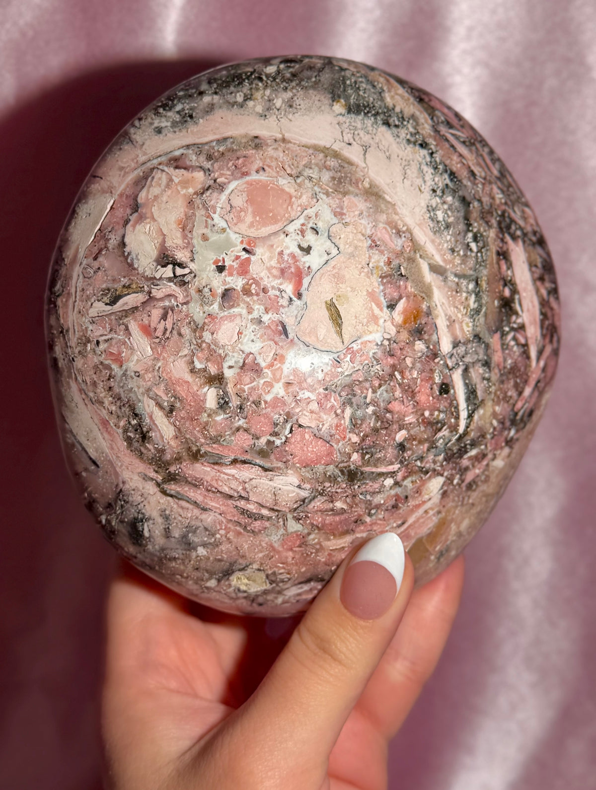 Peruvian Pink Opal "UFO" Oversized Palmstone