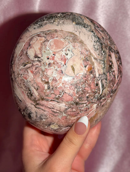 Peruvian Pink Opal "UFO" Oversized Palmstone