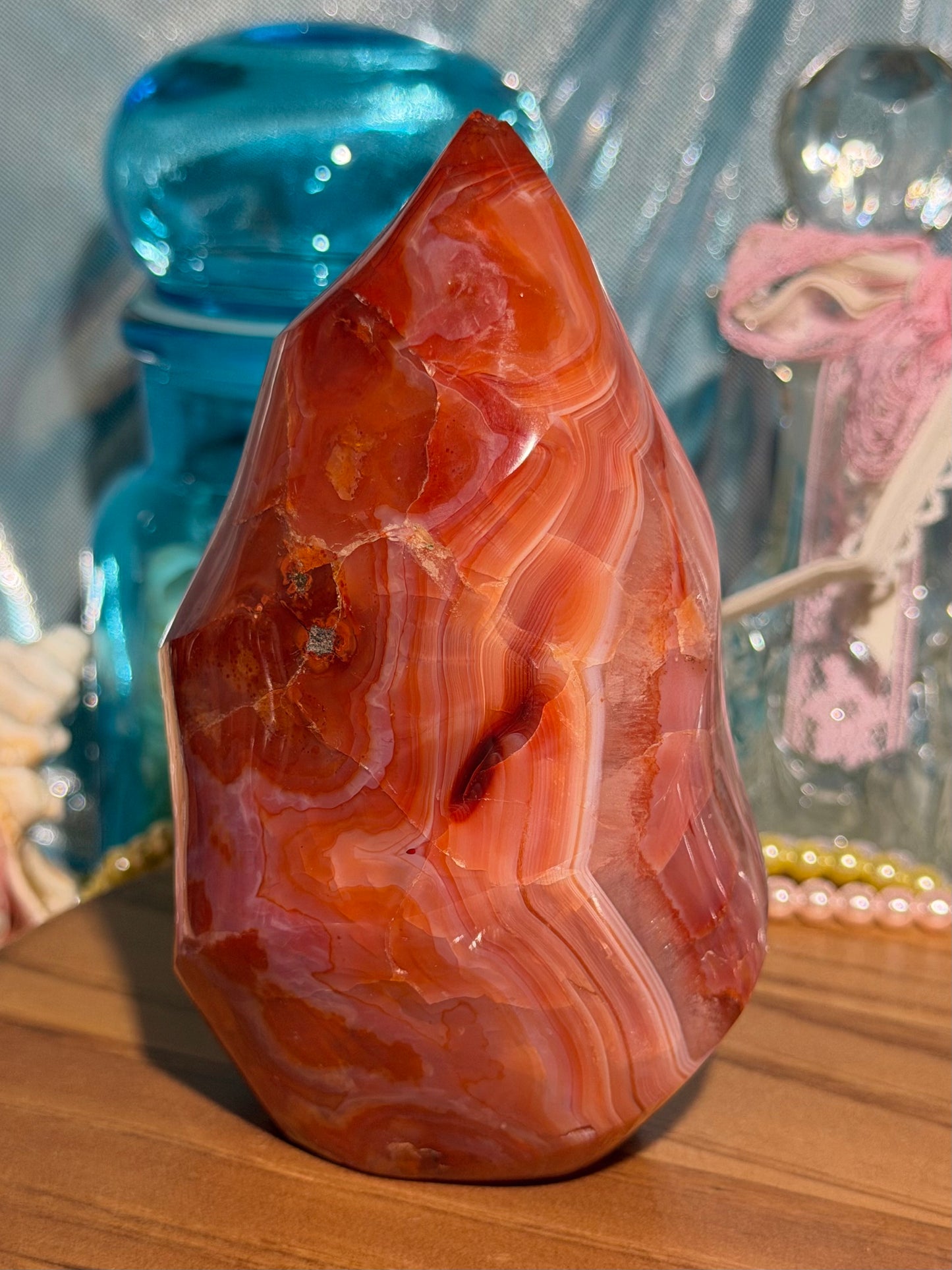 Large strawberry carnelian flame *imperfect