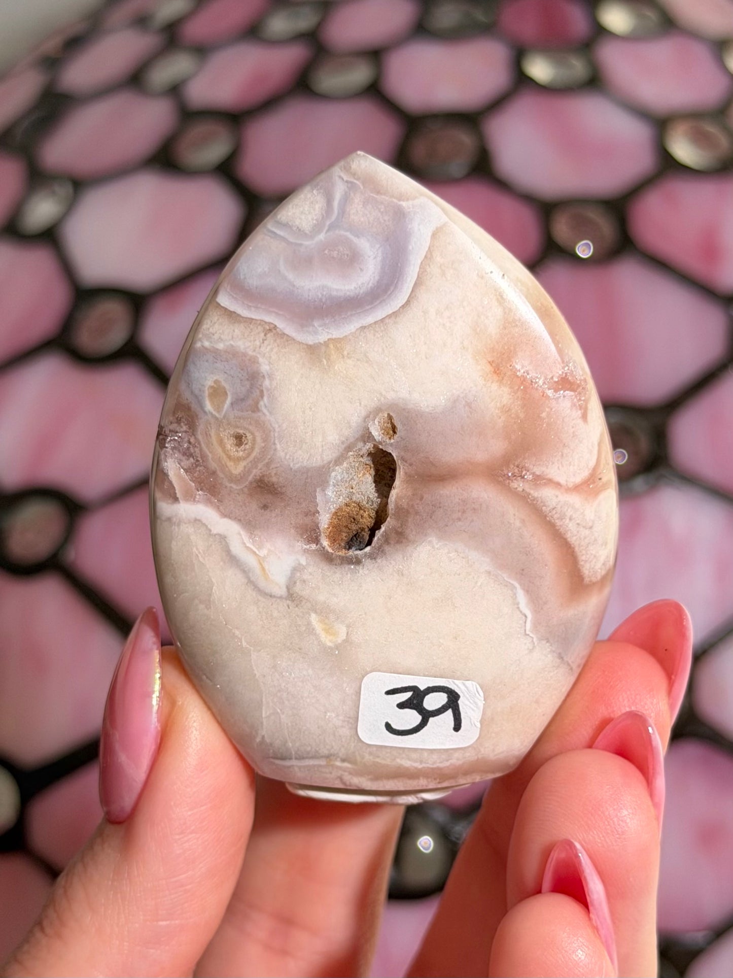 Flower agate x pink amethyst flame *imperfect