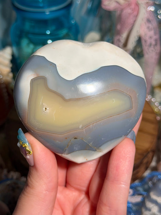 Orca agate heart