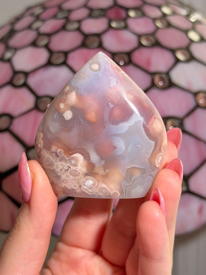 Flower agate x pink amethyst flame
