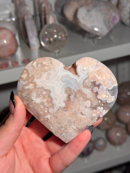 Flower agate heart (D)