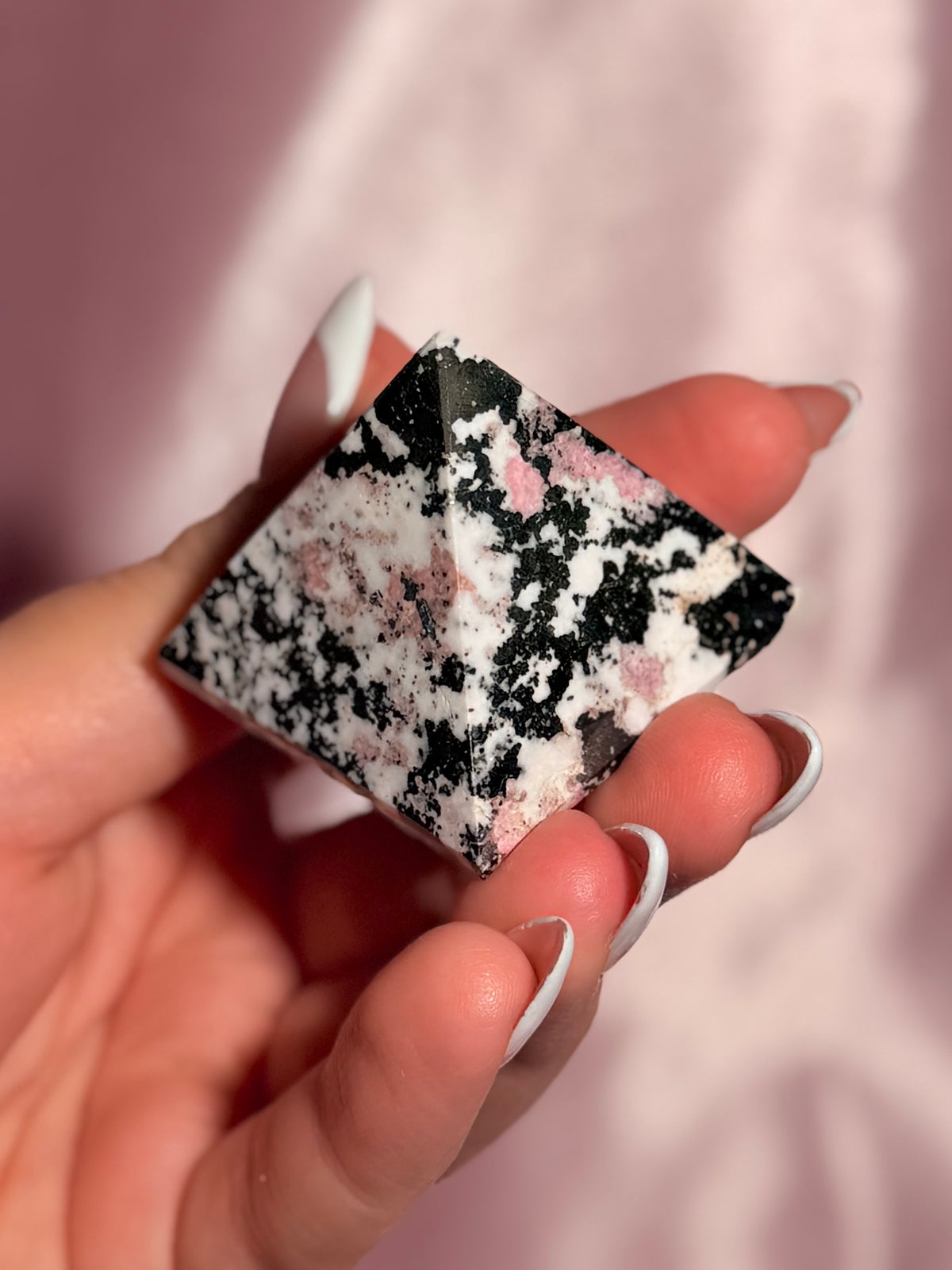 Peruvian Pink Rhodonite Pyramid (11B)