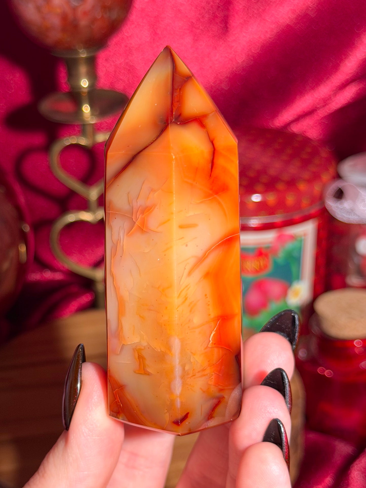Creamy yellow carnelian tower