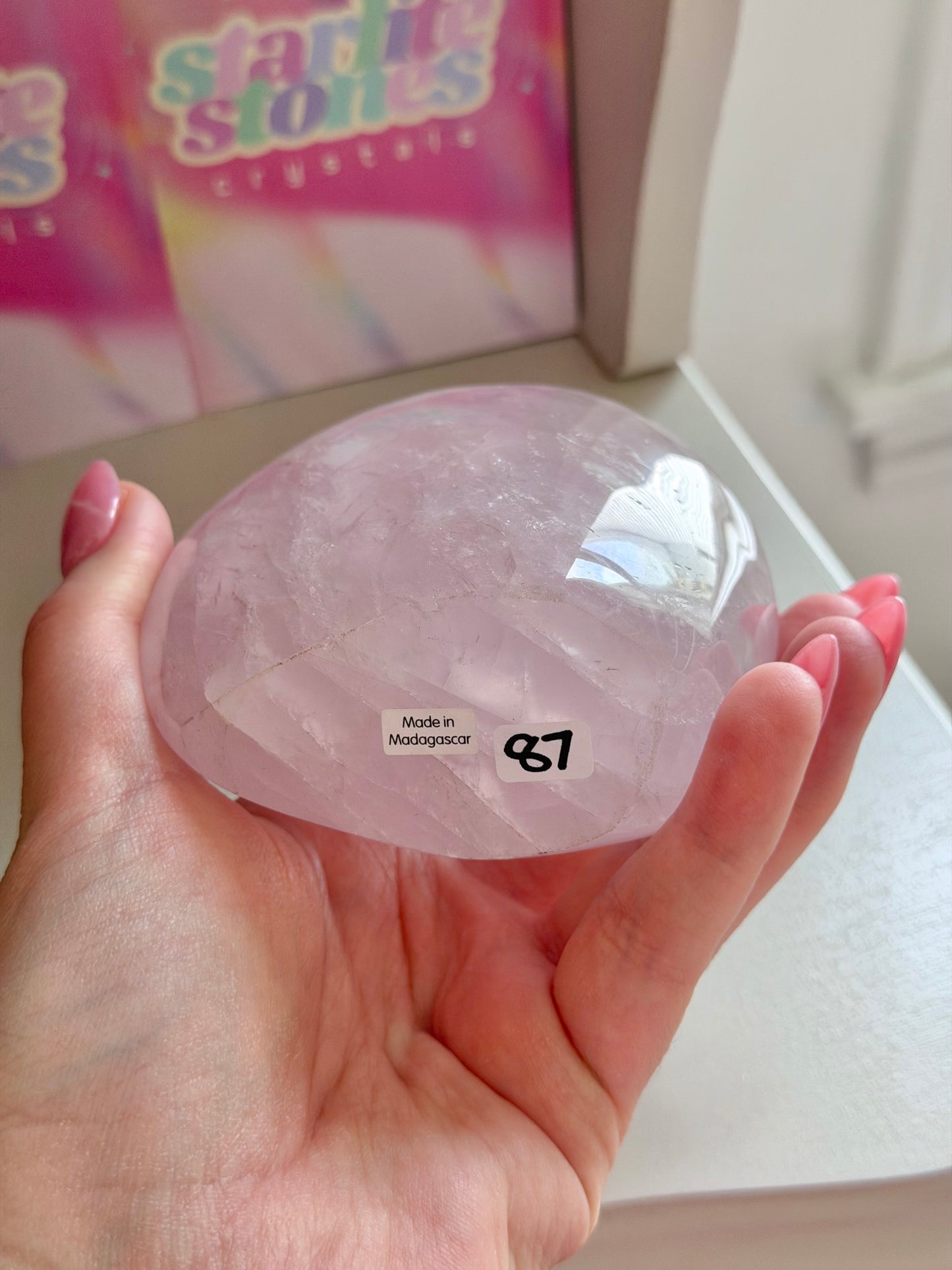 Pale purple rose quartz freeform