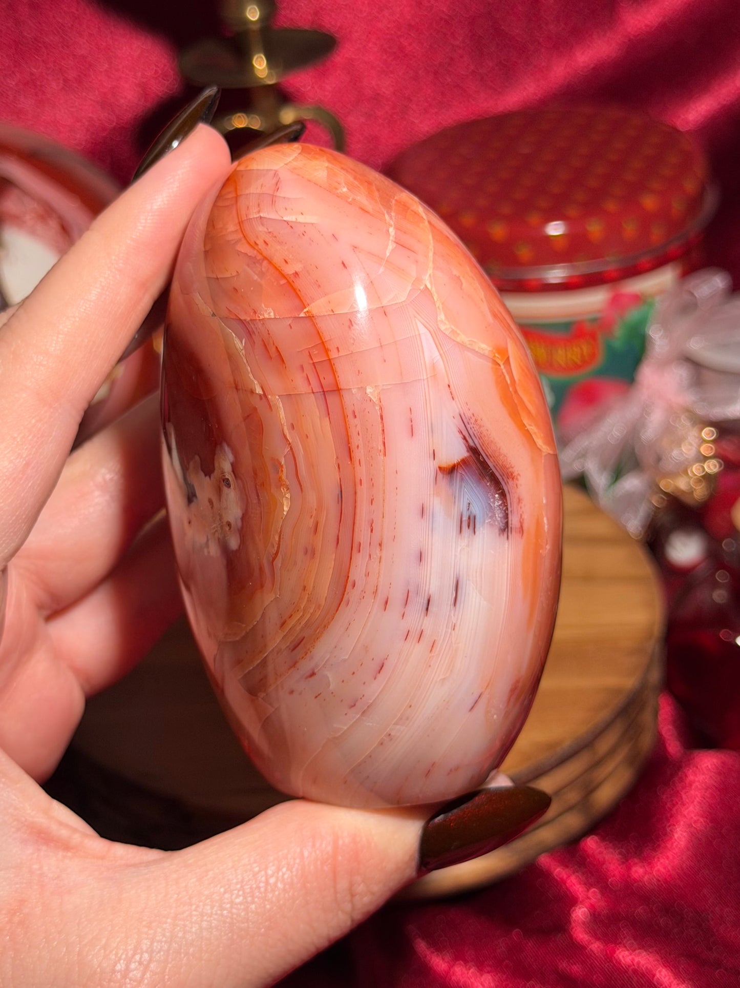 Large pastel pink carnelian freeform