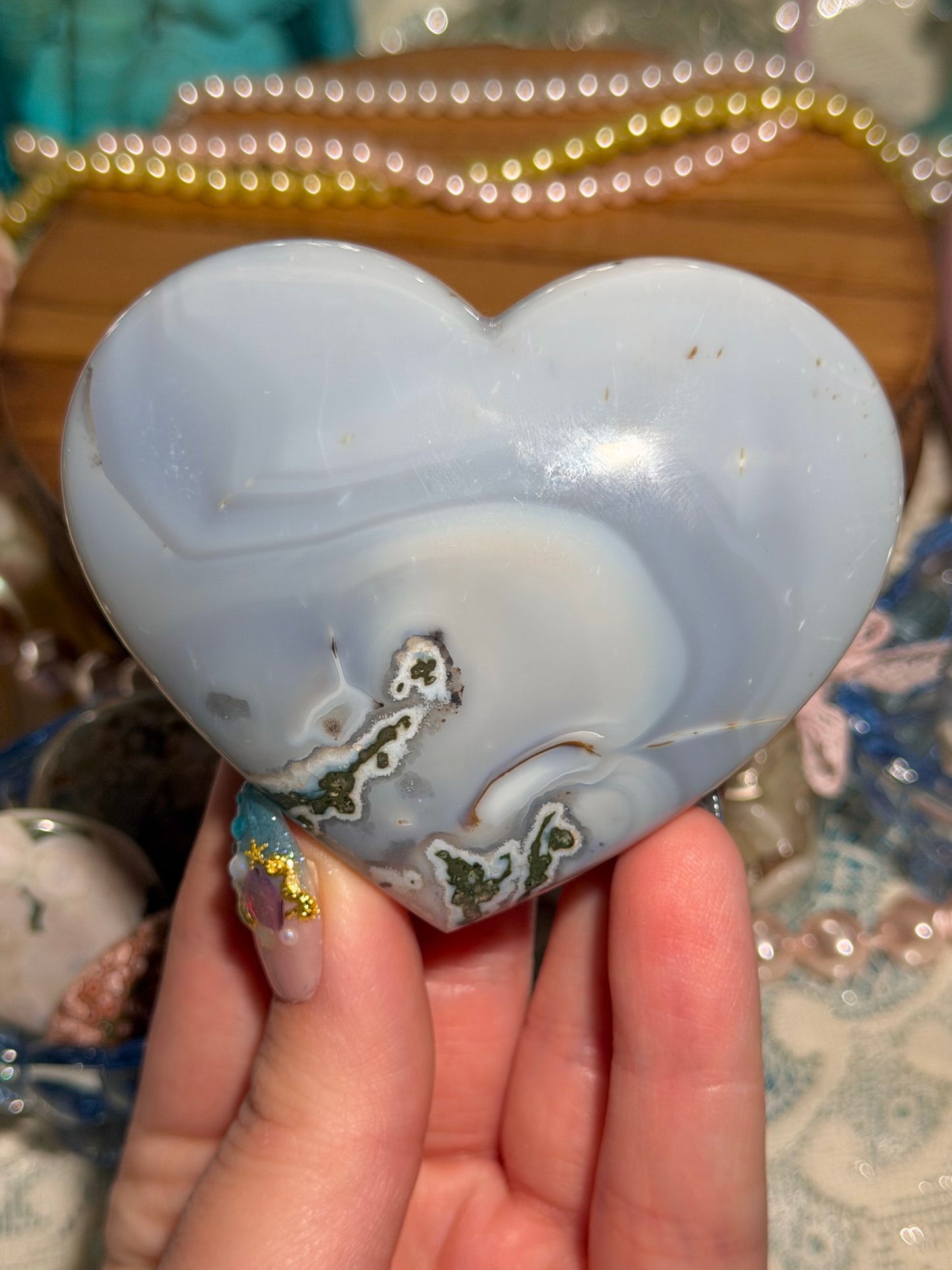 Orca agate heart from Indonesia C