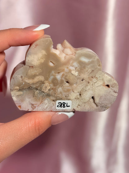 Indonesian Pink Carnelian Cloud Carving (L)