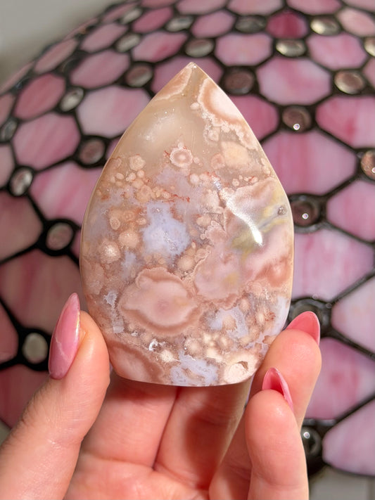Flower agate x pink amethyst flame
