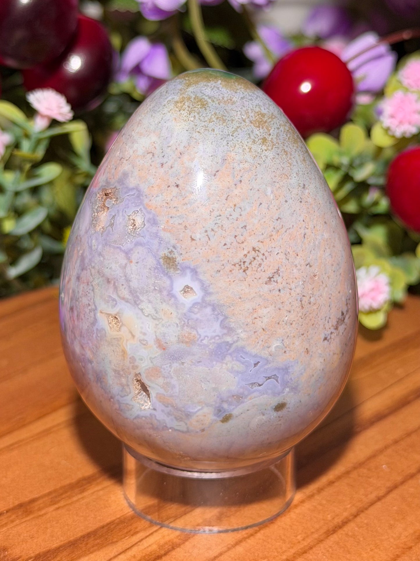Pastel purple sea jasper egg