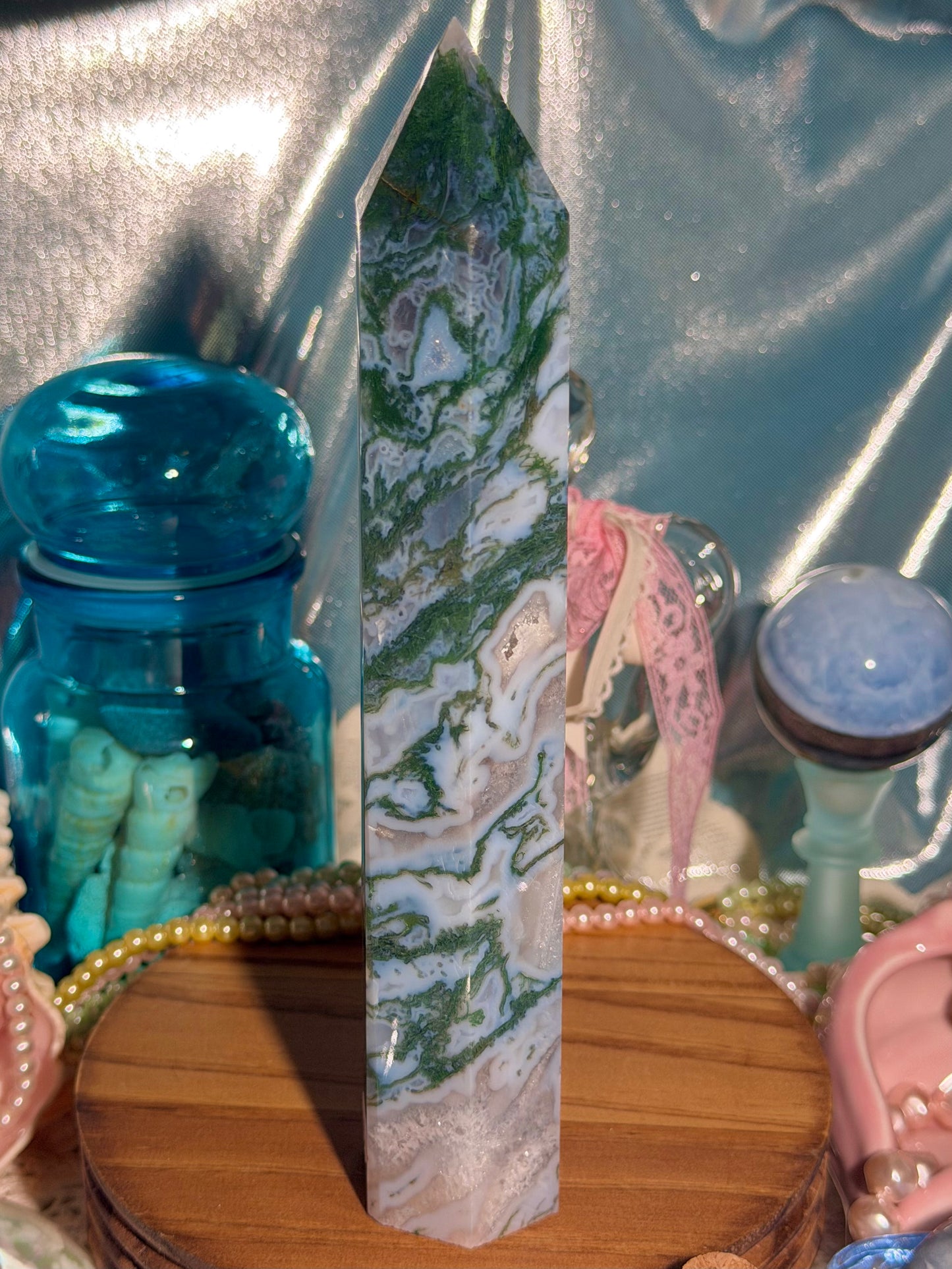 Moss agate tower