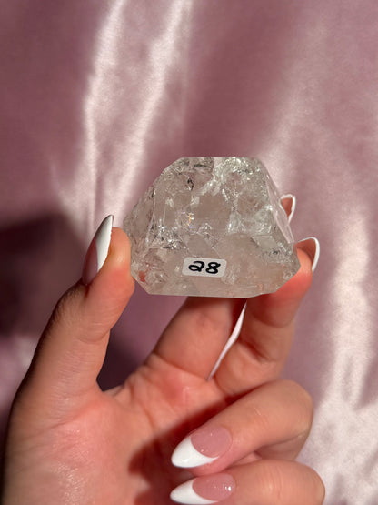 Brazilian Clear Crackle Quartz Tower