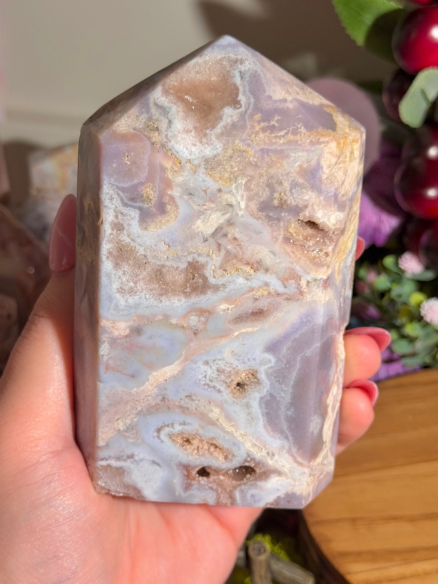 Pastel pink amethyst tower from Brazil