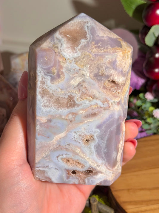 Pastel pink amethyst tower from Brazil