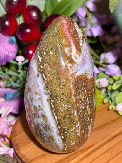 Pink & green sea jasper freeform
