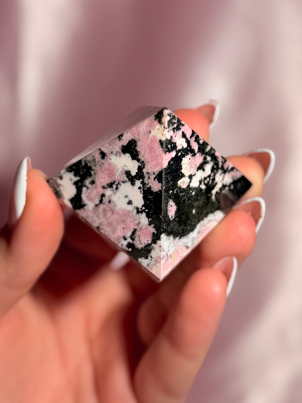 Peruvian Pink Rhodonite Pyramid