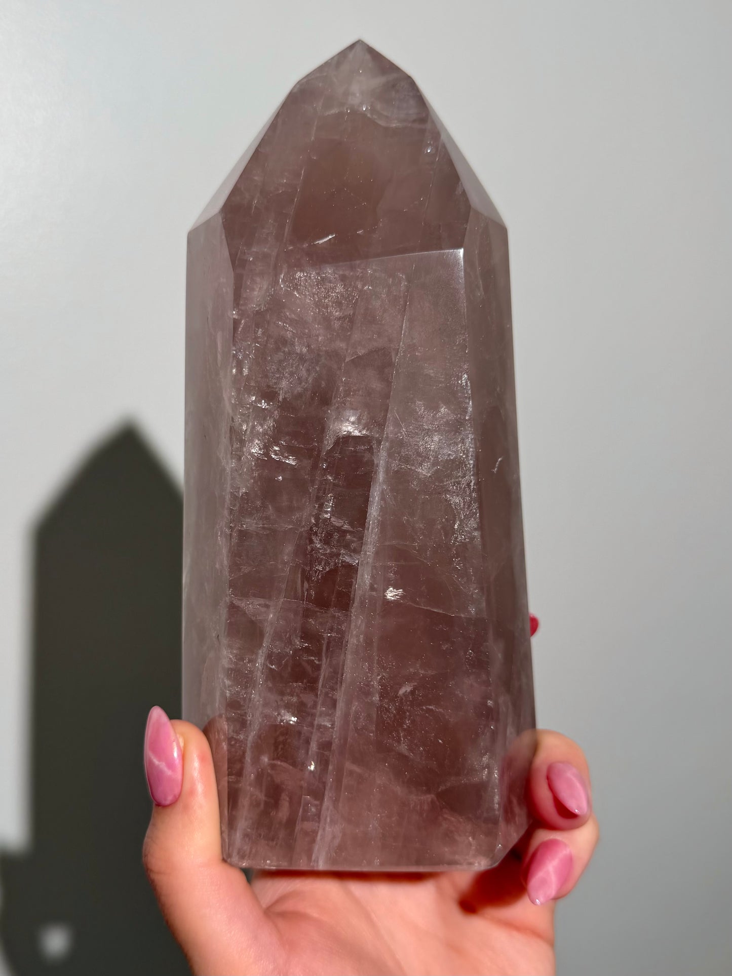 Statement Purple “iced tea” star rose quartz tower