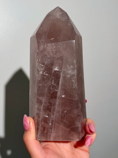 Statement Purple “iced tea” star rose quartz tower