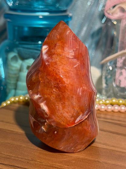 Colorful banded carnelian flame