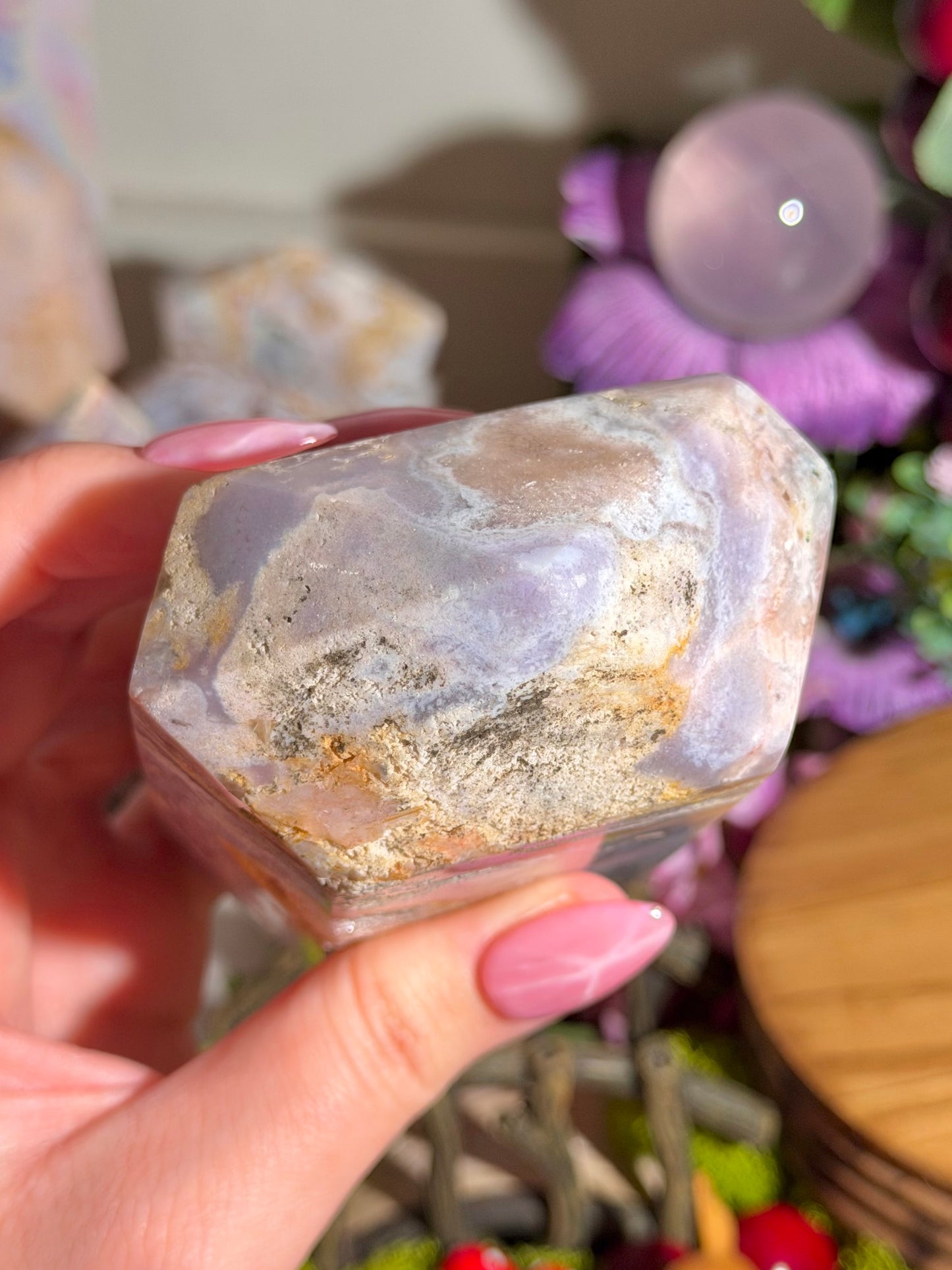 Pastel pink amethyst tower from Brazil
