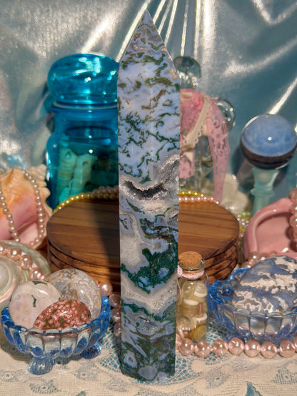 Moss agate tower
