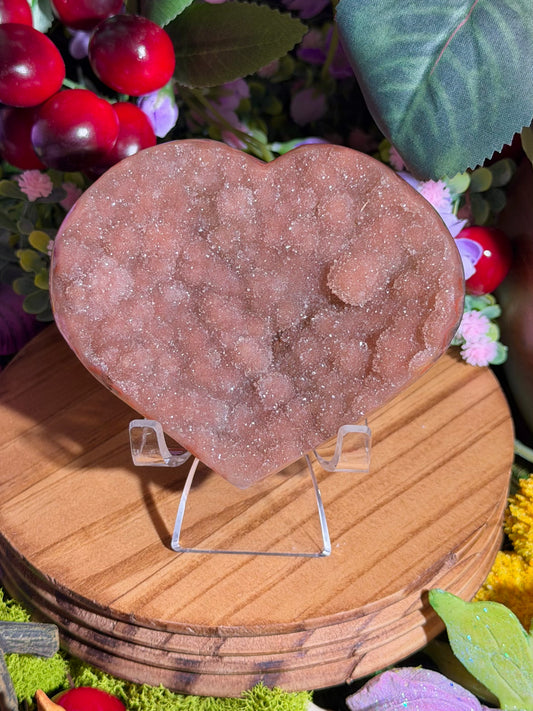 Peachy rainbow amethyst heart from Brazil