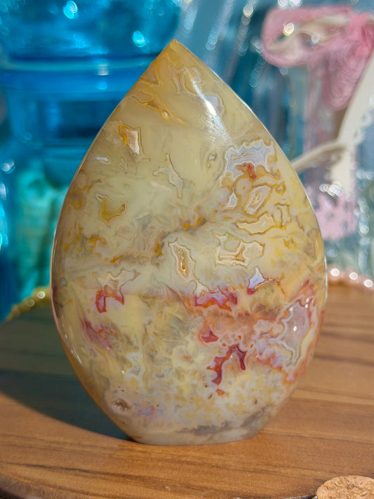 Red moss agate flame from Indonesia 36D