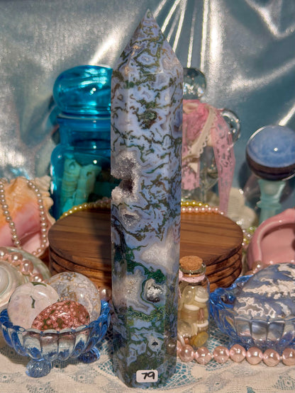 Moss agate tower