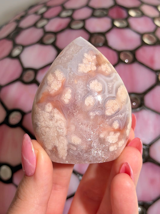 Flower agate x pink amethyst flame