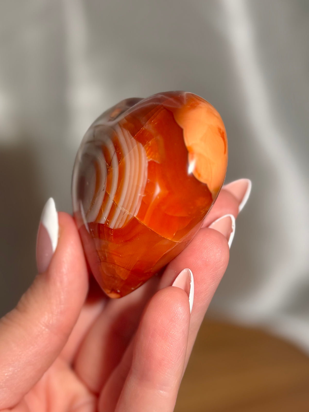 Funky banded carnelian heart