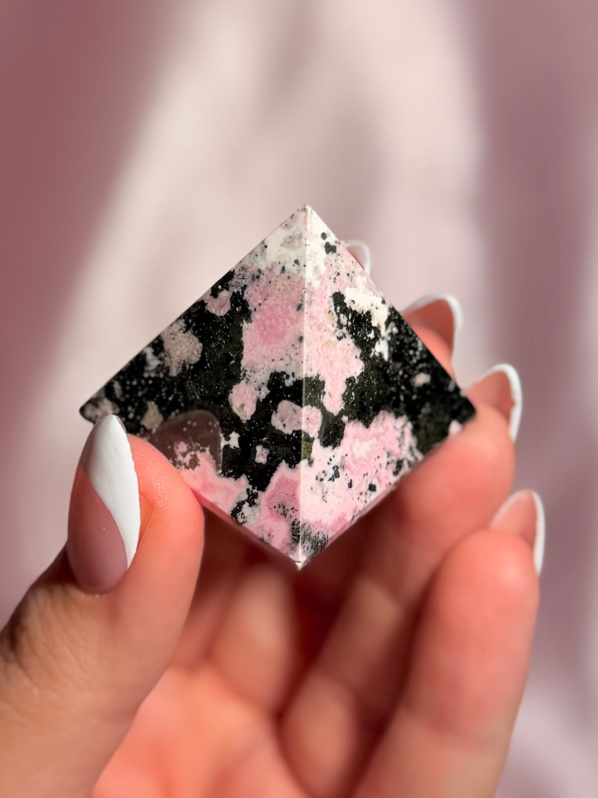 Peruvian Pink Rhodonite Pyramid