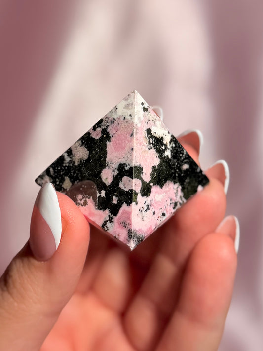 Peruvian Pink Rhodonite Pyramid