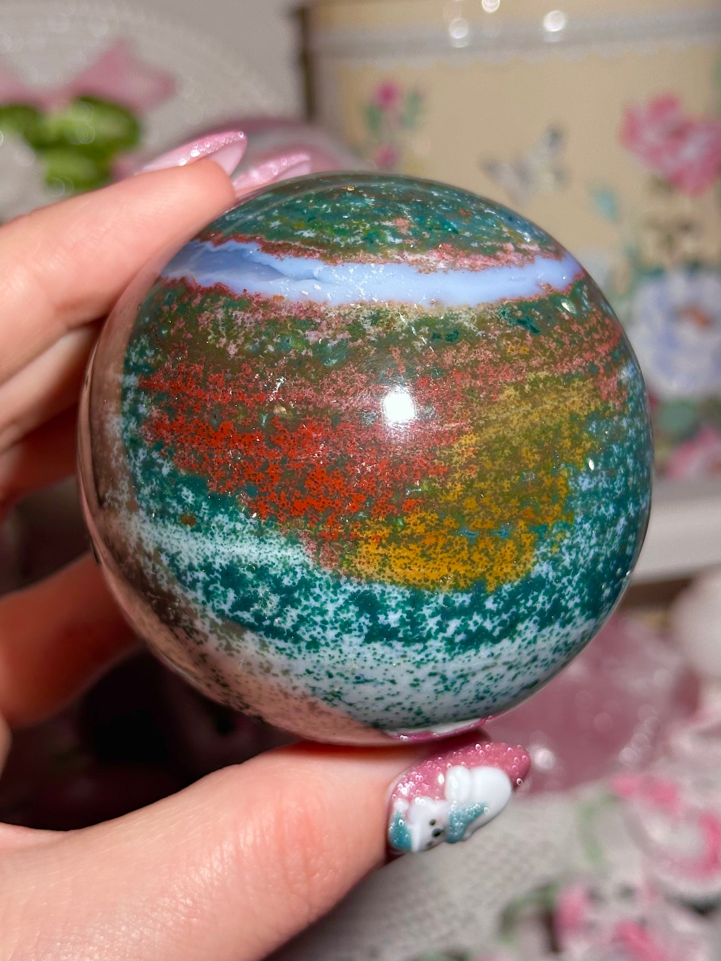 Sea jasper sphere