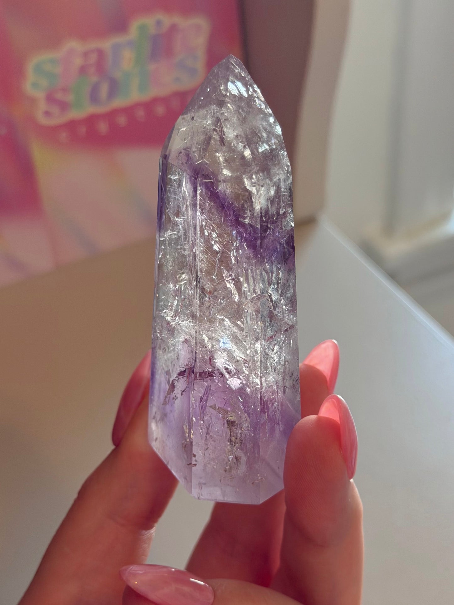 Purple phantom amethyst tower from Brazil