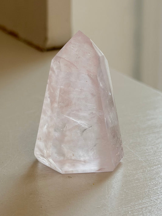 HQ Brazilian rose quartz mini tower