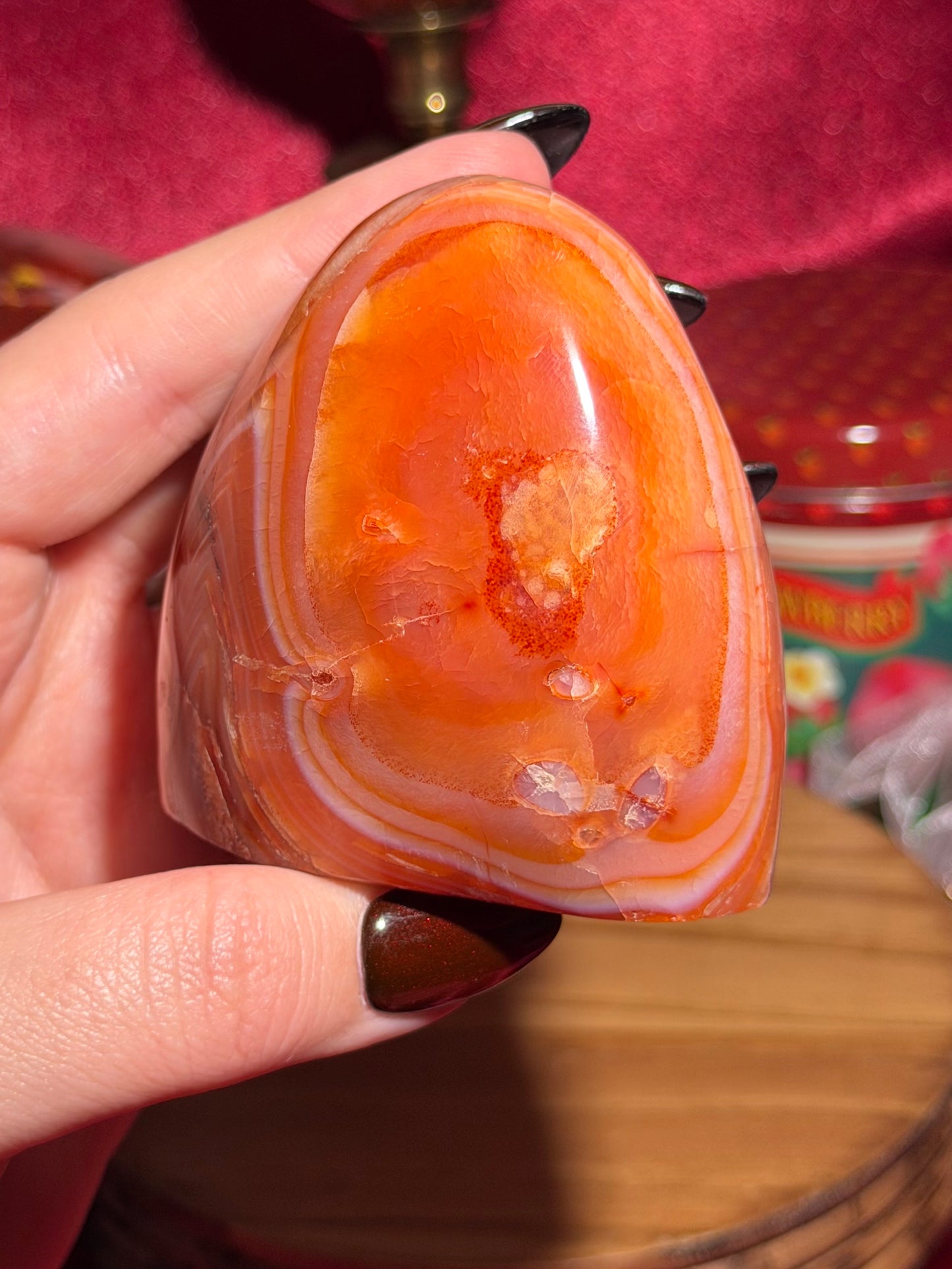 Pink banded carnelian freeform
