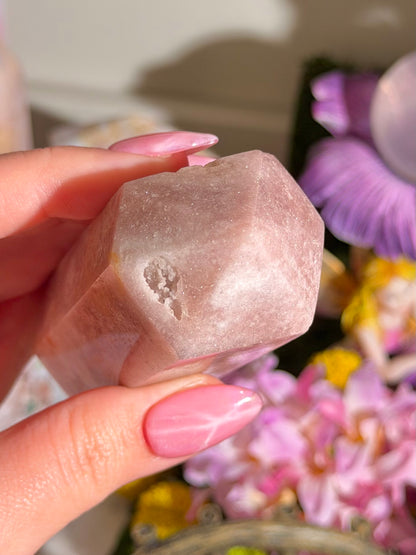 Pink "nebula" amethyst tower from Brazil