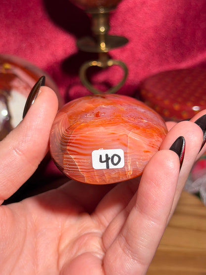 Raspberry red glowy carnelian freeform