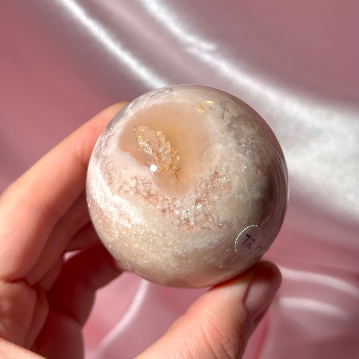 Pink amethyst flower agate sphere *imperfect (H)