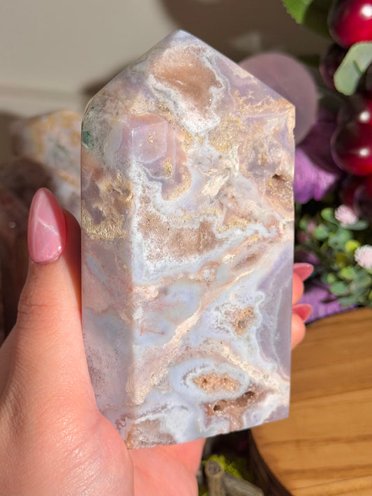 Pastel pink amethyst tower from Brazil