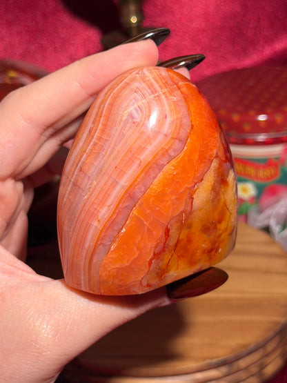 Pink banded carnelian freeform