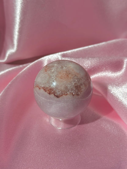 Pastel sparkly pink Brazilian pink amethyst sphere