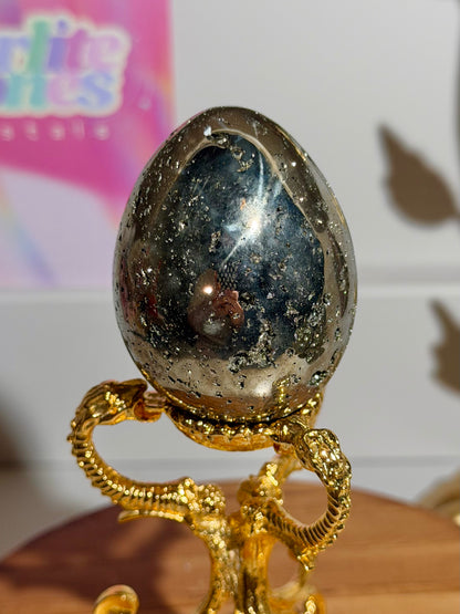 Golden pyrite egg from Peru