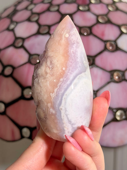 Flower agate x pink amethyst flame